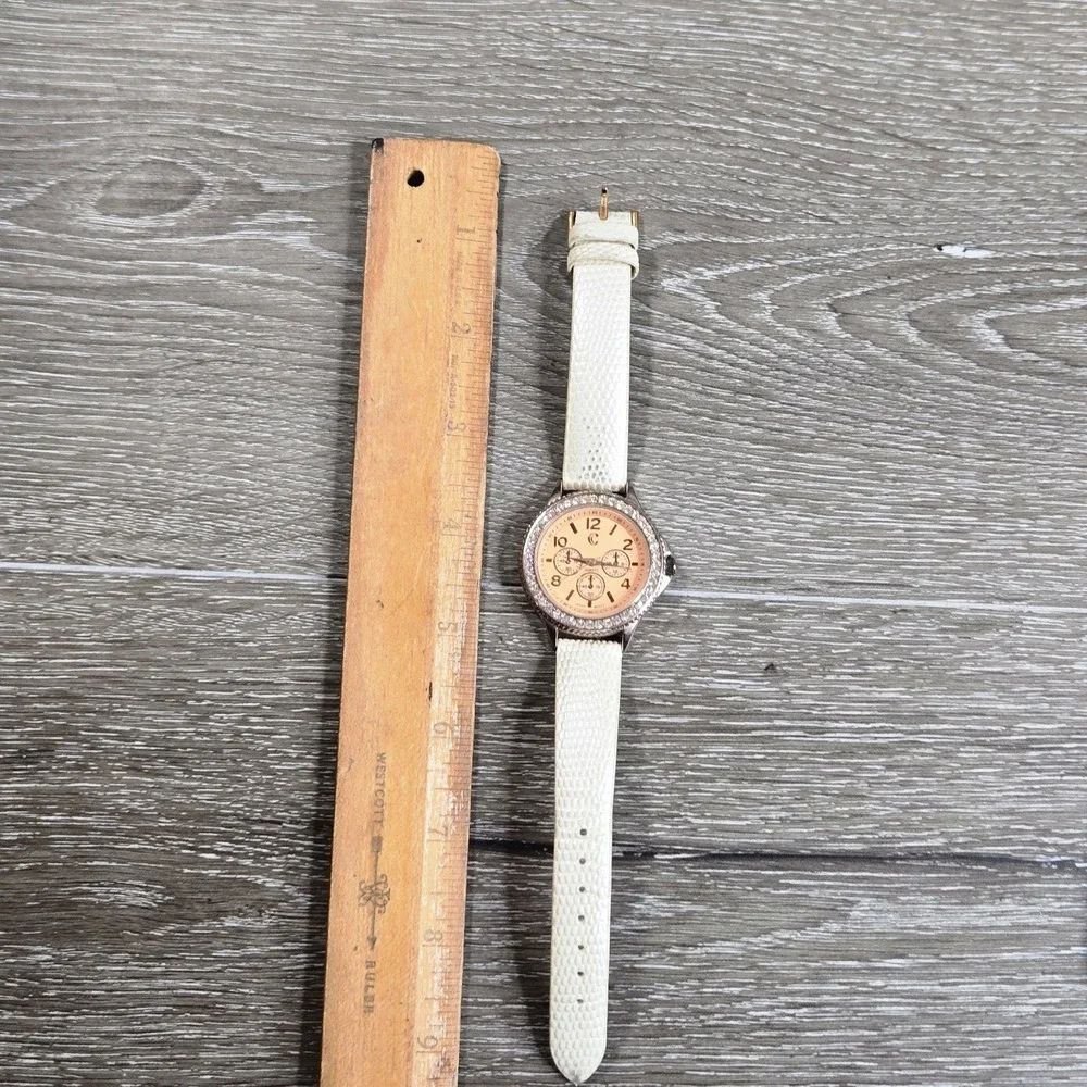 Charming Charlie Women's Quartz Watch Lot of 3 White & Cream Leather Strap